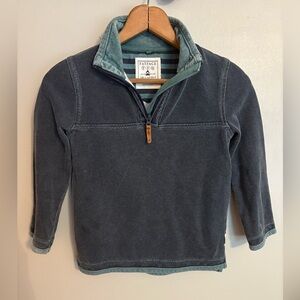 Fat Face Navy Blue and Teal Kids Airlie Sweater Quarter Zip